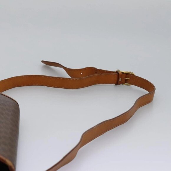 CELINE Macadam Canvas Shoulder Bag PVC Leather Brown Gold Auth BD871 - Picture 10 of 16